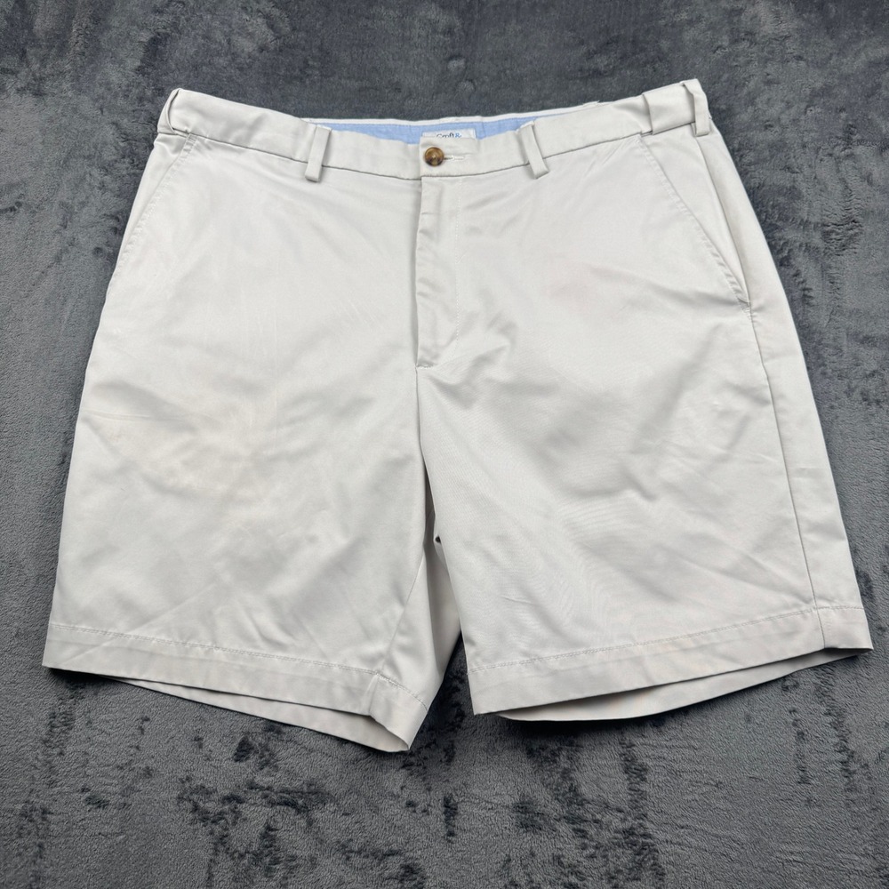 Croft & Barrow Shorts Mens 40 Tan Flat Front Polyester Classic Fit Excellent